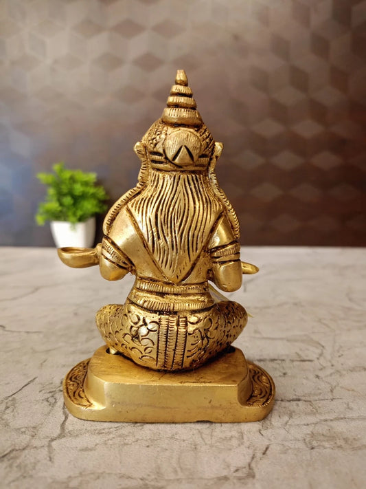 Brass Chowki Annapoorani Amman Idol – 5 Inch | Traditional Goddess Annapurna Statue for Pooja