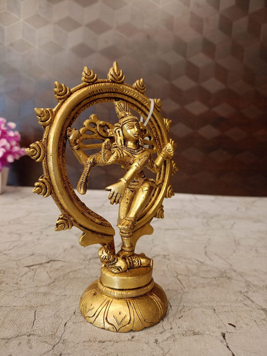 Buy Brass Nataraja Statue | Handcrafted Lord Shiva Natarajar Idol with Antique Finish | Hindu Temple, Pooja Room & Home Decor
