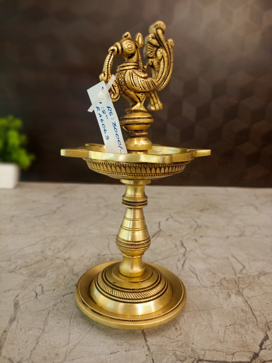 Brass Five Face Annam Kuthuvilakku | Traditional Handcrafted Brass Deepam for Pooja, Home & Vastu