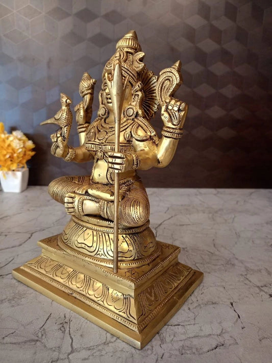 Brass Kamatchi Amman Idol – 10 Inch | Traditional Goddess Kamakshi Statue for Pooja Room & Home Temple