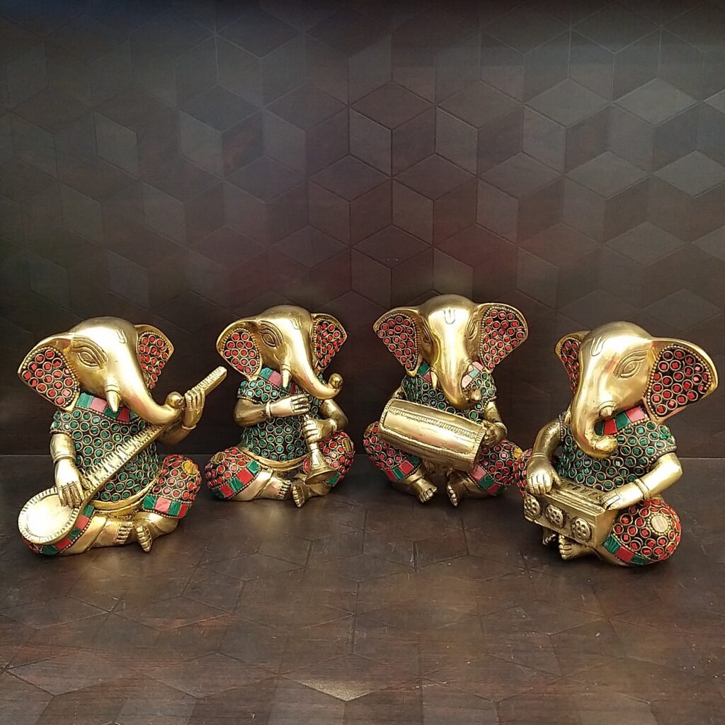 Brass Ganesha Sitting On Lotus VgoCart Brass Antique Collections