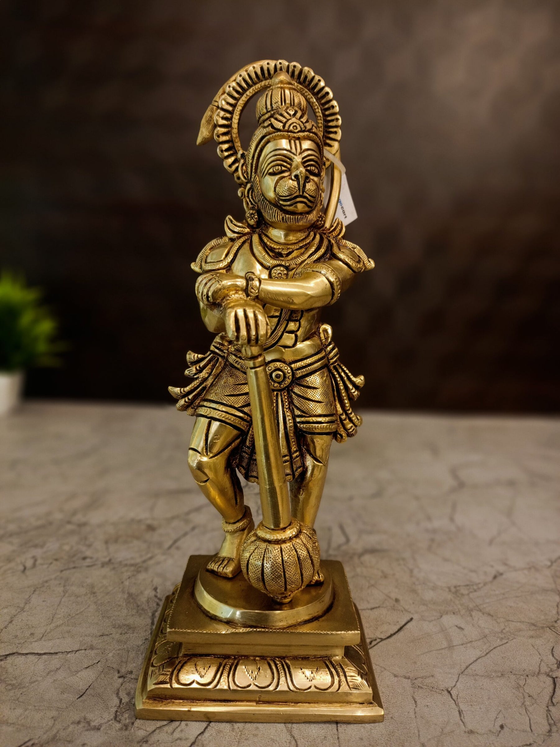 Brass Hanuman Standing Idol | Lord Hanuman Premium Brass Statue for Pooja Room, Home & Vastu Decor