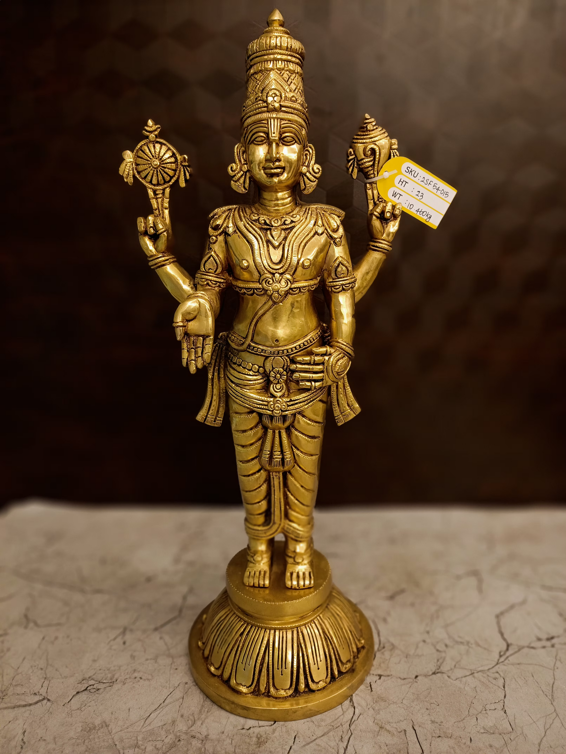 Brass Perumal Idol – 23 Inch | Lord Venkateswara Balaji Brass Statue | Traditional South Indian Pooja Room & Temple Decor