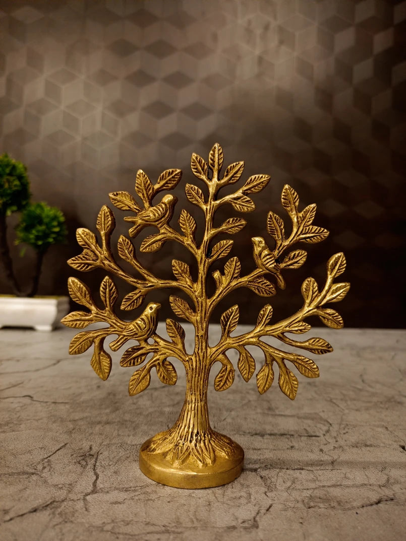 Brass Kalpavriksha Tree – 5.5 Inch | Sacred Wish-Fulfilling Tree Brass Showpiece | Traditional Indian Spiritual & Home Decor