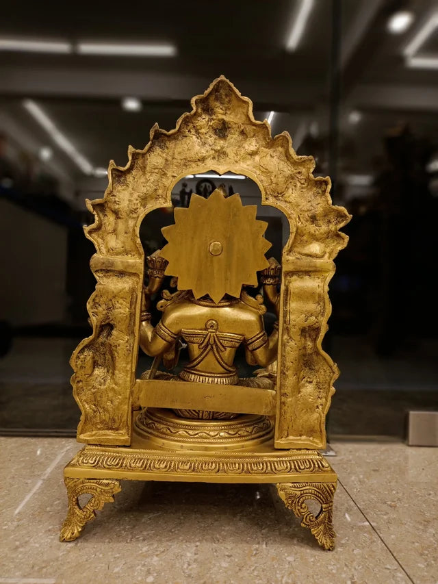 Brass Lakshmi Arch Idol 18 Inch – Goddess Lakshmi Brass Statue with Decorative Arch for Pooja Room & Home