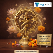 Buy Brass Nataraja Statue | Handcrafted Lord Shiva Natarajar Idol with Antique Finish | Hindu Temple, Pooja Room & Home Decor