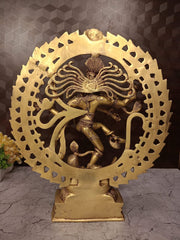 Buy Brass Natarajar Statue 20 Inch | Superfine Handcrafted Lord Shiva Nataraja Idol with Antique Finish | Cosmic Dancer for Pooja & Home Decor