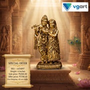 Brass Radha Krishna Idol | Premium Handcrafted Brass Krishna Radha Statue for Pooja, Home & Vastu Décor