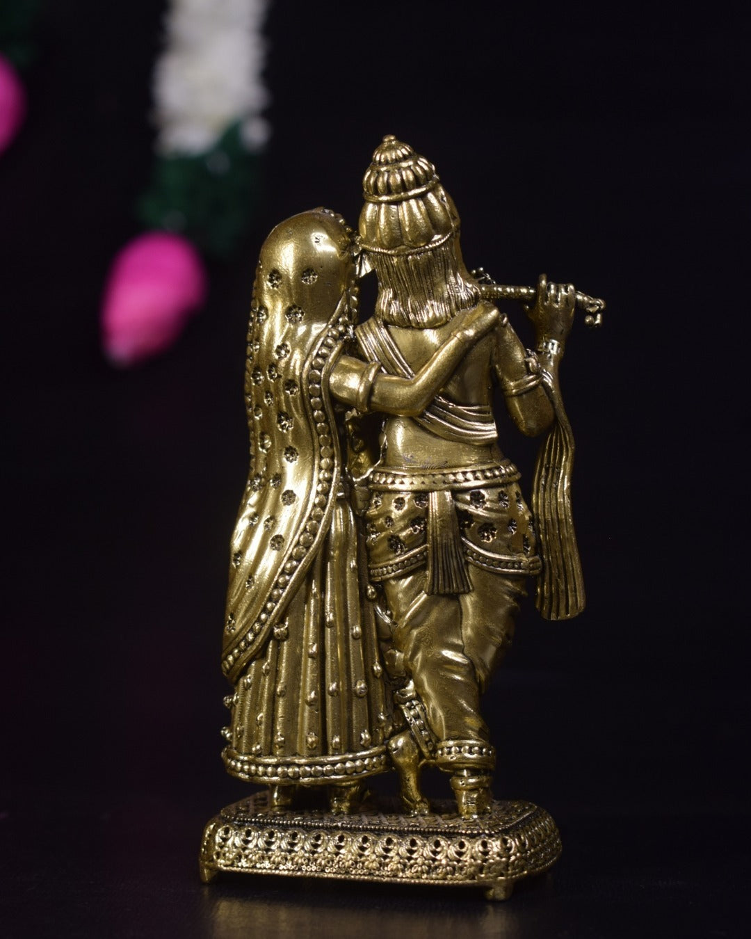 Brass Radha Krishna Idol | Premium Handcrafted Brass Krishna Radha Statue for Pooja, Home & Vastu Décor