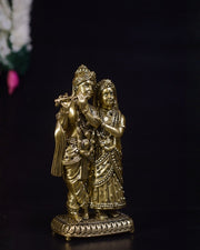 Brass Radha Krishna Idol | Premium Handcrafted Brass Krishna Radha Statue for Pooja, Home & Vastu Décor