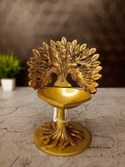 Brass Kalpavriksha Tree Diya | Divine Wish-Fulfilling Tree Brass Oil Lamp for Pooja, Home & Vastu