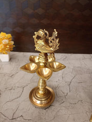 Brass Five Face Annam Kuthu Vilakku | Traditional Handcrafted Brass Deepam for Pooja, Home & Vastu