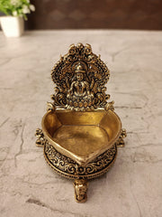 Brass Fine Art Lakshmi Diya | Premium Handcrafted Goddess Lakshmi Brass Oil Lamp for Pooja, Home & Vastu Décor