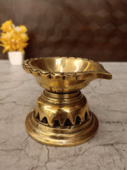 Brass Lotus Diya | Mini Handcrafted Brass Oil Lamp for Pooja, Festive Decor & Spiritual Gifting