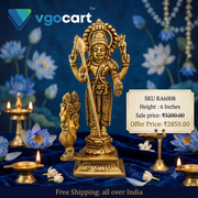 Brass Murugan with Peacock Idol 6 Inch | Lord Murugan Subramanya Swamy Statue with Vel | Hindu God Idol for Pooja Room & Home Temple