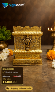 Royal Brass Perumal Thulasi Maadam 6″ | Premium Handcrafted Lord Perumal Brass Tulsi Stand for Pooja, Home & Vastu