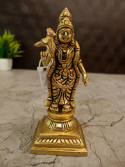 Brass Meenakshi Amman Idol – 5 Inch | Traditional Goddess Meenakshi Statue for Pooja Room & Home Décor