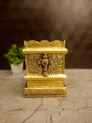 Royal Brass Perumal Thulasi Maadam 6″ | Premium Handcrafted Lord Perumal Brass Tulsi Stand for Pooja, Home & Vastu