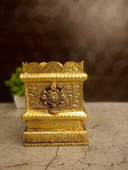 Royal Brass Perumal Thulasi Maadam 6″ | Premium Handcrafted Lord Perumal Brass Tulsi Stand for Pooja, Home & Vastu