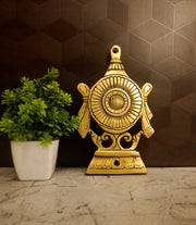 Premium Brass Sangu Chakra Namam Wall Mount 7" | Lord Vishnu Balaji Wall Hanging