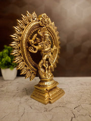 Authentic Indian Handcrafted Brass Natarajar Idol (9") – Traditional Chidambaram Style Shiva Sculpture