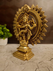 Authentic Indian Handcrafted Brass Natarajar Idol (9") – Traditional Chidambaram Style Shiva Sculpture