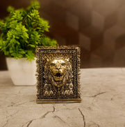 Premium Brass Table Top Lion Showpiece 3" | Majestic Animal Figurine Decor