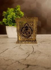 Authentic South Indian Brass Murugan Face (3") – Fine Art Tabletop Kartikeya Decor