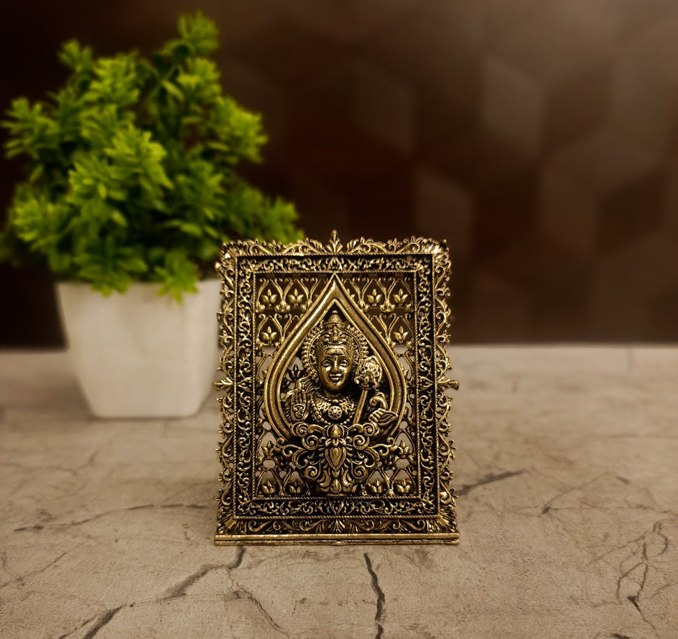 Authentic South Indian Brass Murugan Face (3") – Fine Art Tabletop Kartikeya Decor