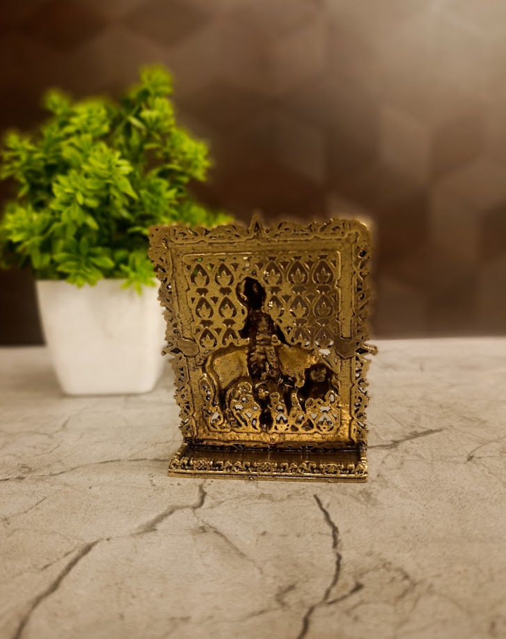 Premium Brass Fine Art Table Top Krishna Idol 3" | Lord Krishna Flute Statue