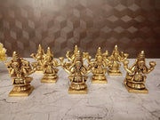 Premium Brass Ashtalakshmi Idols Set 3.5" | Eight Forms of Goddess Lakshmi