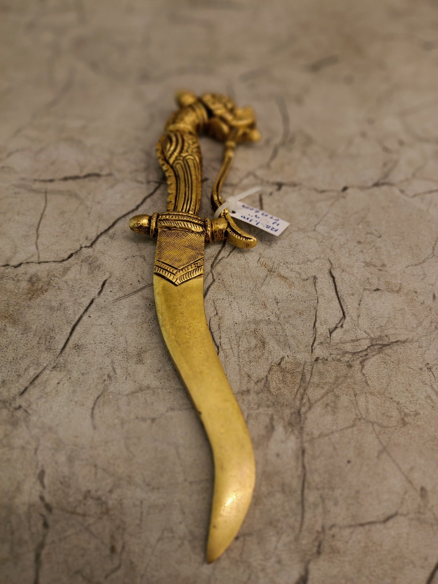 Brass Designer Dagger Knife | Premium Handcrafted Decorative Brass Dagger Showpiece for Home & Office Decor