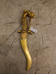 Brass Designer Dagger Knife | Premium Handcrafted Decorative Brass Dagger Showpiece for Home & Office Decor
