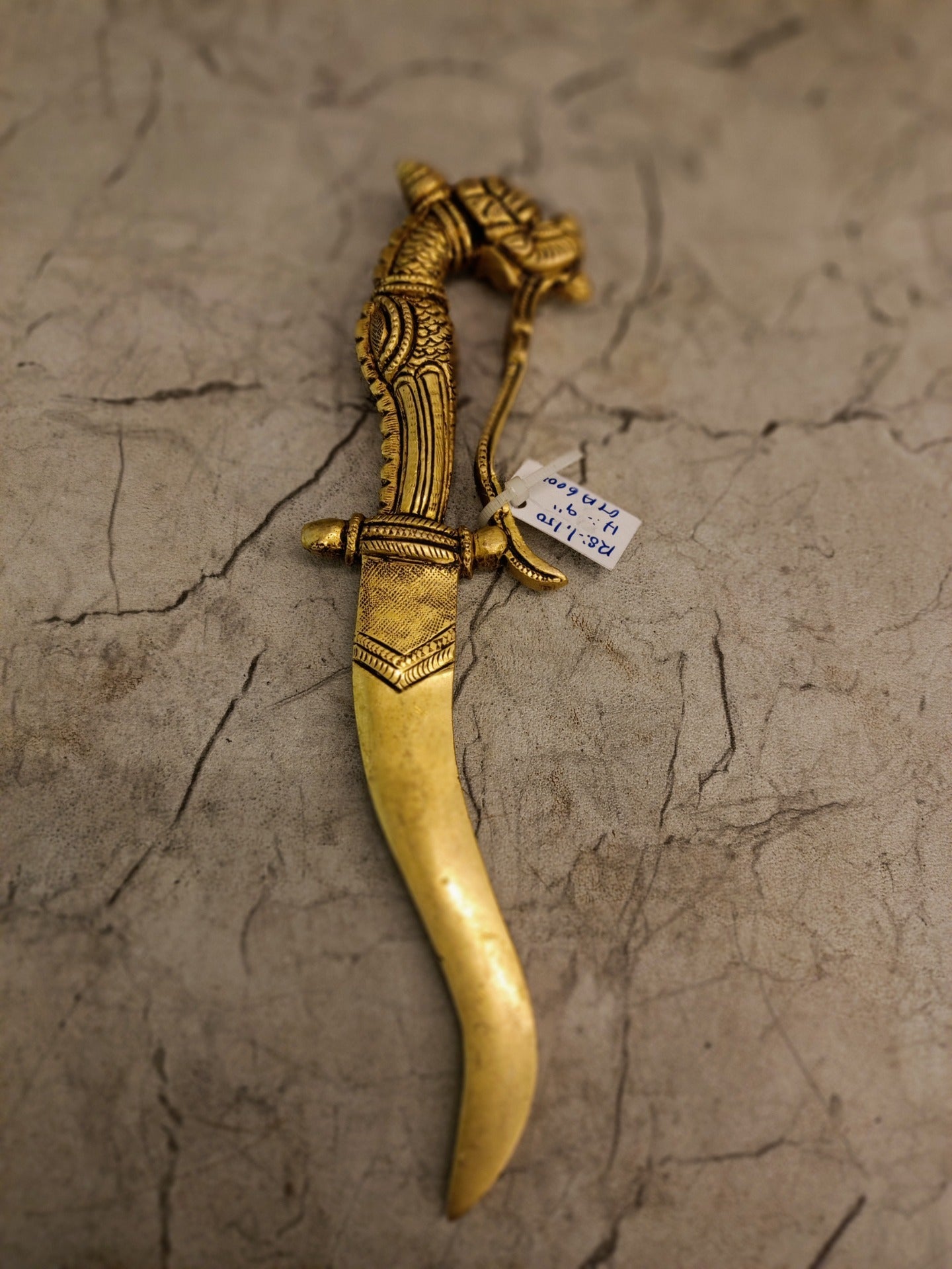 Brass Designer Dagger Knife | Premium Handcrafted Decorative Brass Dagger Showpiece for Home & Office Decor