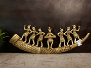 Brass Tribal Music Wall Mount 6.5″ | Premium Handcrafted Tribal Musician Brass Wall Decor for Home & Office