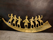 Brass Tribal Music Wall Mount 6.5″ | Premium Handcrafted Tribal Musician Brass Wall Decor for Home & Office