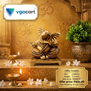 Brass Ganesha Idol | Small Handcrafted Ganapati Statue for Car Dashboard & Pooja