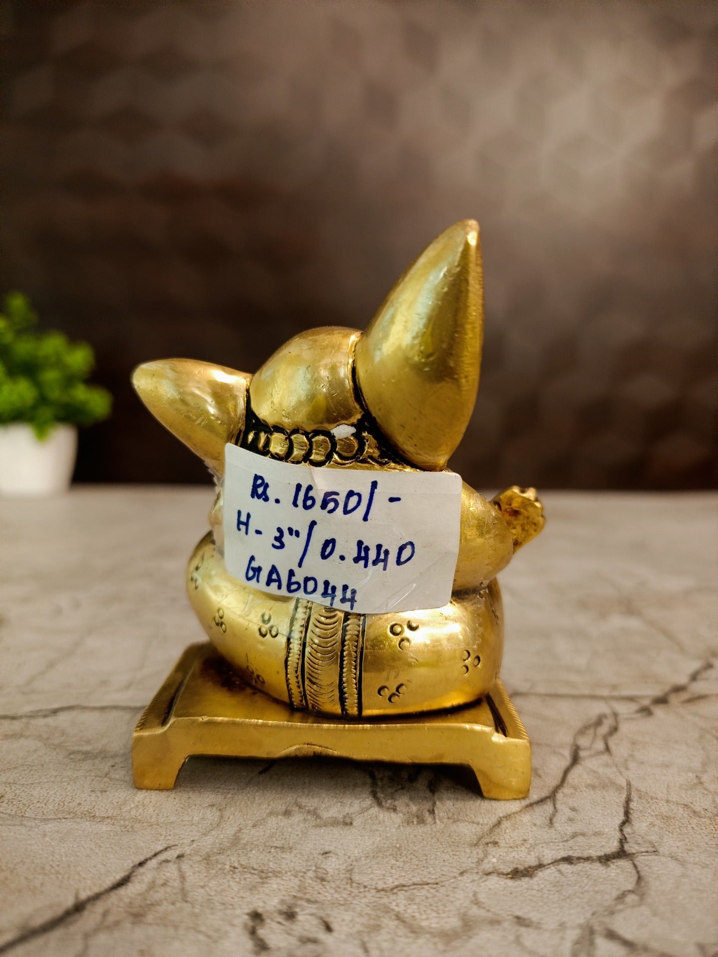 Brass Ganesha Idol | Small Handcrafted Ganapati Statue for Car Dashboard & Pooja