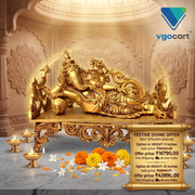Premium Brass Sofa Ganesha Idol | Elegant Home Decor & Divine Wedding Gift