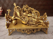 Premium Brass Sofa Ganesha Idol | Elegant Home Decor & Divine Wedding Gift