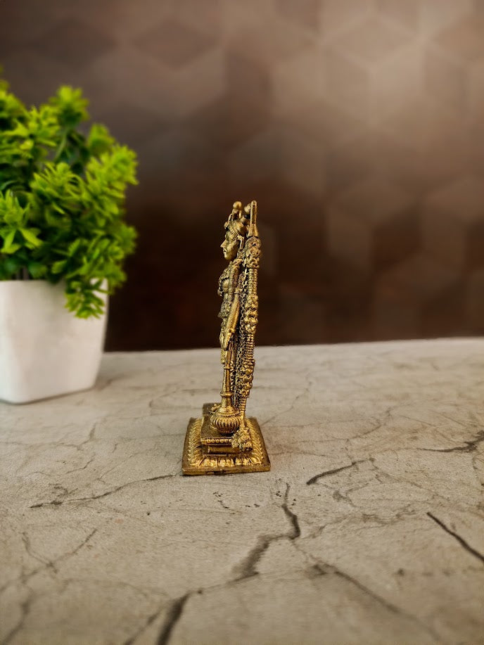Brass Karupparayan Idol | South Indian Guardian Deity (Kaval Deivam) for Pooja & Protection