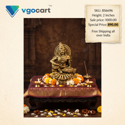 Brass Annapoorani Miniature Idol | Goddess of Nourishment & Abundance for Pooja & Kitchen