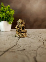 Brass Annapoorani Miniature Idol | Goddess of Nourishment & Abundance for Pooja & Kitchen
