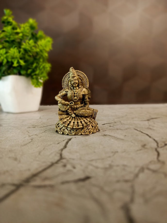 Brass Annapoorani Miniature Idol | Goddess of Nourishment & Abundance for Pooja & Kitchen
