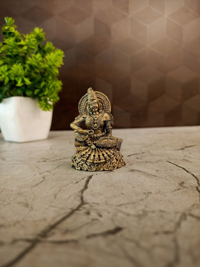 Brass Annapoorani Miniature Idol | Goddess of Nourishment & Abundance for Pooja & Kitchen