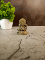 Brass Annapoorani Miniature Idol | Goddess of Nourishment & Abundance for Pooja & Kitchen