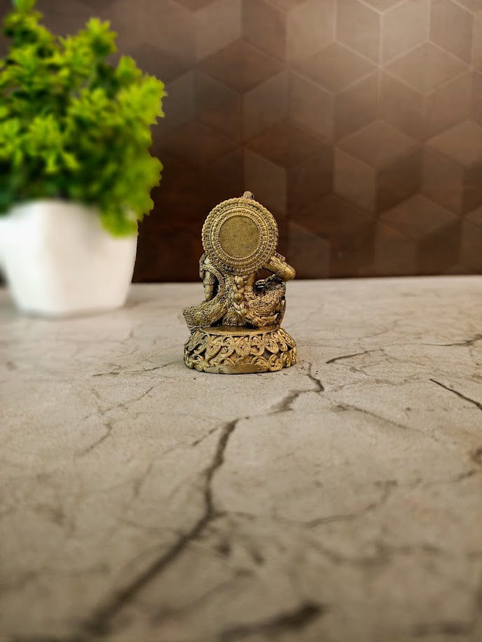 Brass Annapoorani Miniature Idol | Goddess of Nourishment & Abundance for Pooja & Kitchen
