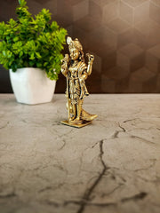 Fine Art Miniature Raja Alagara Murugan Idol (Medium) | Royal Kartikeya Decor & South Indian Pooja Statue