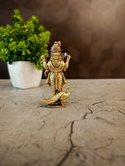 Fine Art Miniature Raja Alagara Murugan Idol (Medium) | Royal Kartikeya Decor & South Indian Pooja Statue