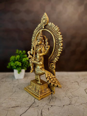 Brass Thiruparankundram Murugan Idol | Majestic South Indian Kartikeya Statue for Pooja & Vastu